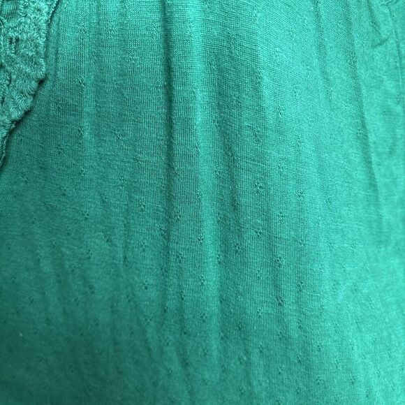 Maurices Women's Teal Green Sheer Beaded Tank Top Crochet Sequin Lace M Keyhole - Picture 7 of 10